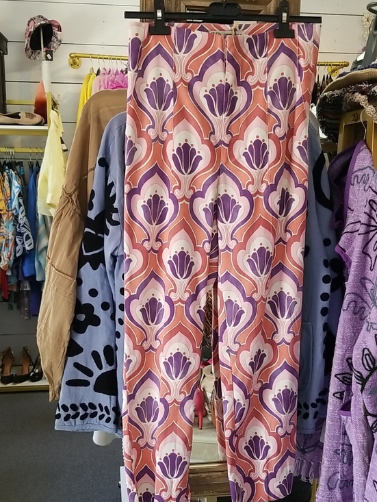 Zara Pants - Zara Purple & Peach Retro Floral Skirt